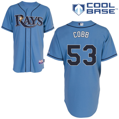 Alex Cobb #53 MLB Jersey-Tampa Bay Rays Men's Authentic Alternate 1 Blue Cool Base Baseball Jersey